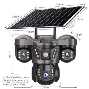 Camara Solar 3 lentes wifi